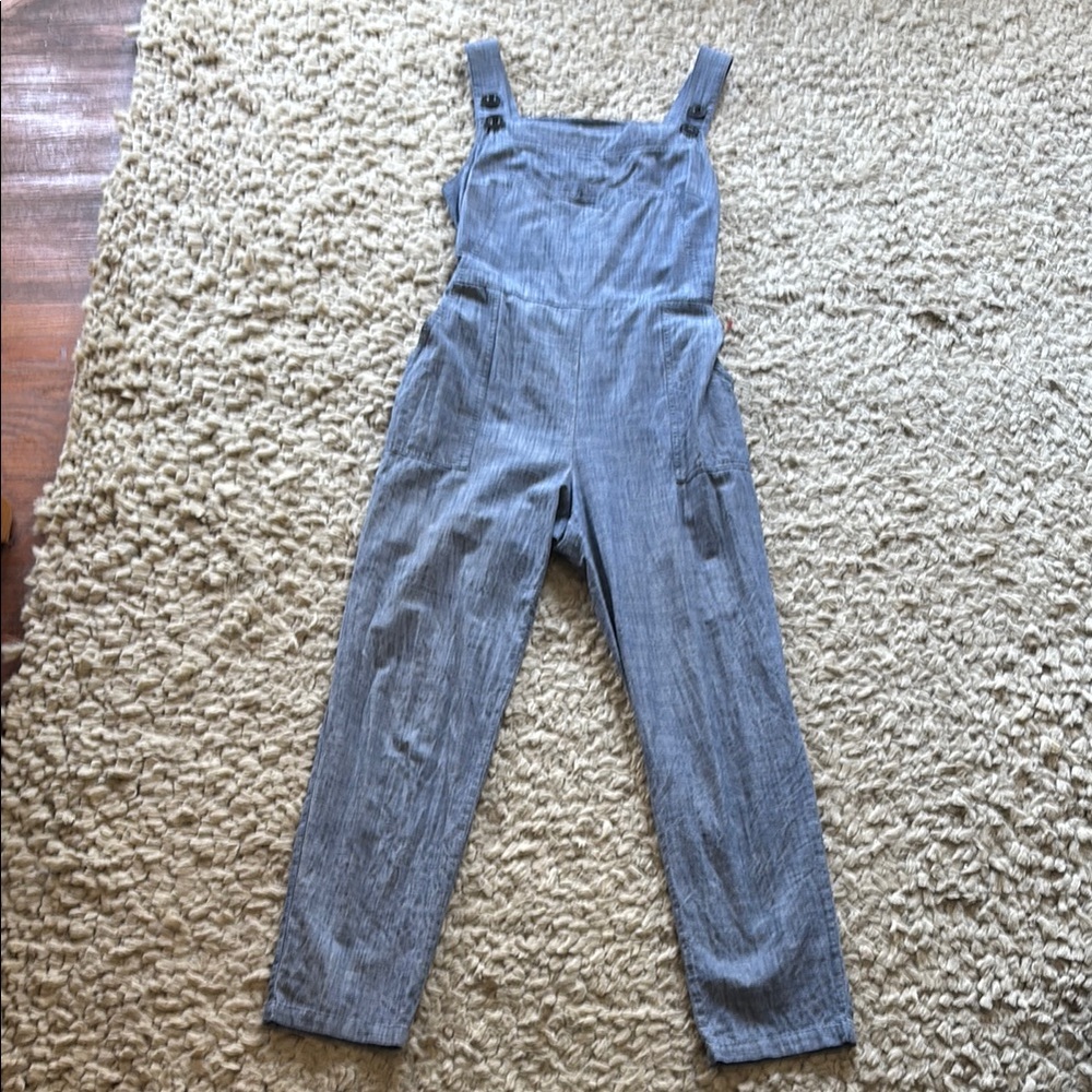 Nooworks Blue Chambray-Denim-Style Overalls Jumpsuit